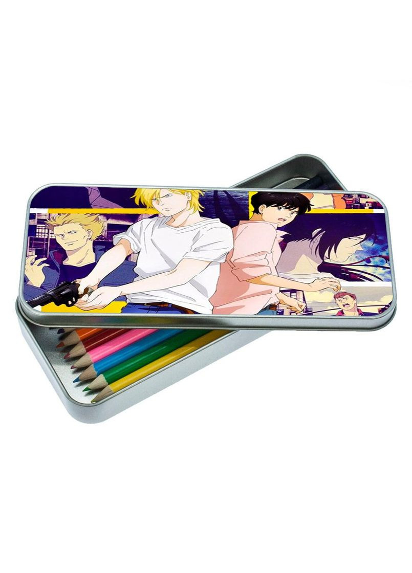 Пенал шкільний для хлопчика та дівчинки металевий Аніме Бананова риба #014 7*18 см Silver No Brand (309152534)