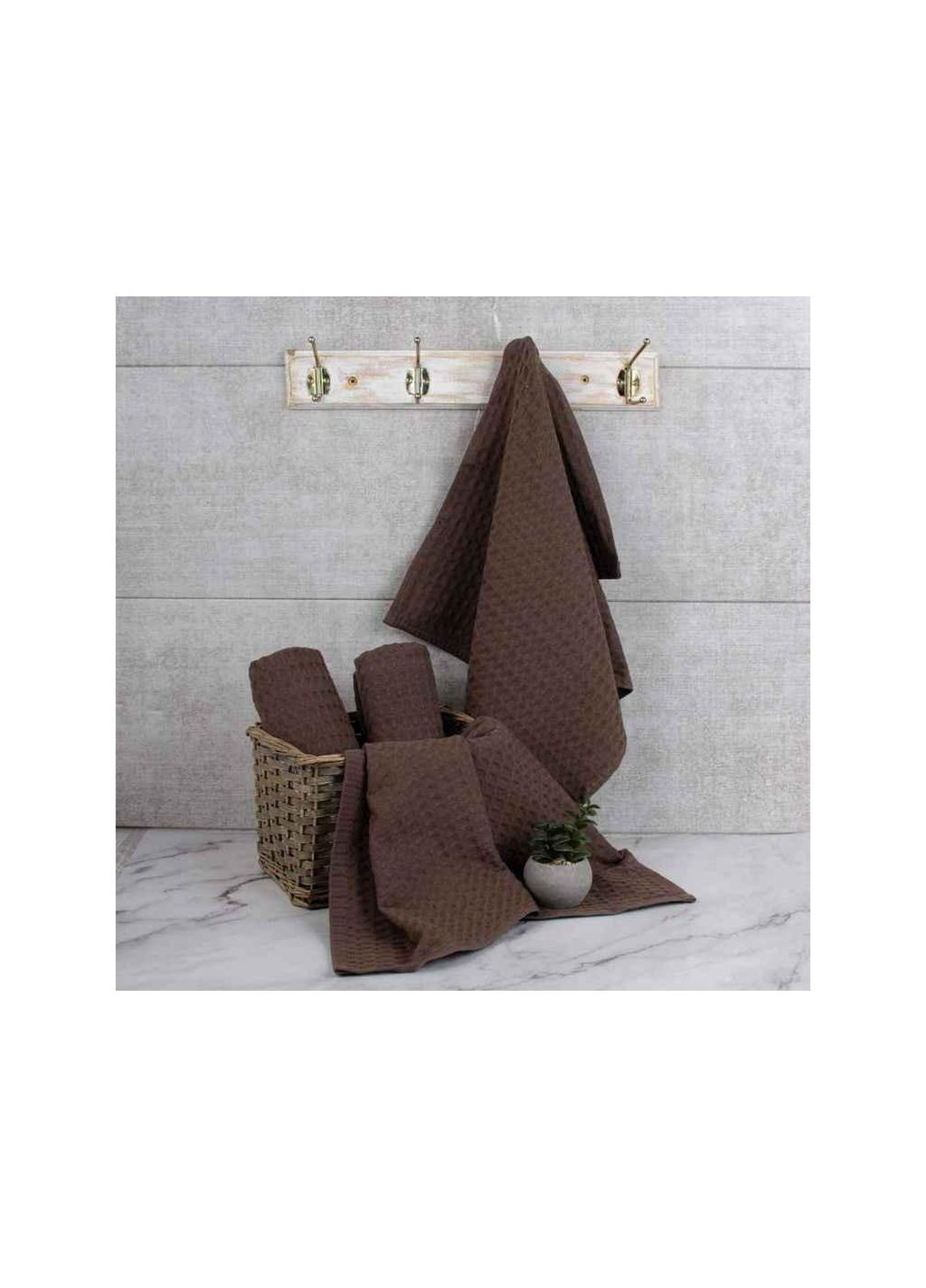 Рушник 40*60 вафельний (без бордюра) ТМ AISHA Aisha Home Textile коричневий