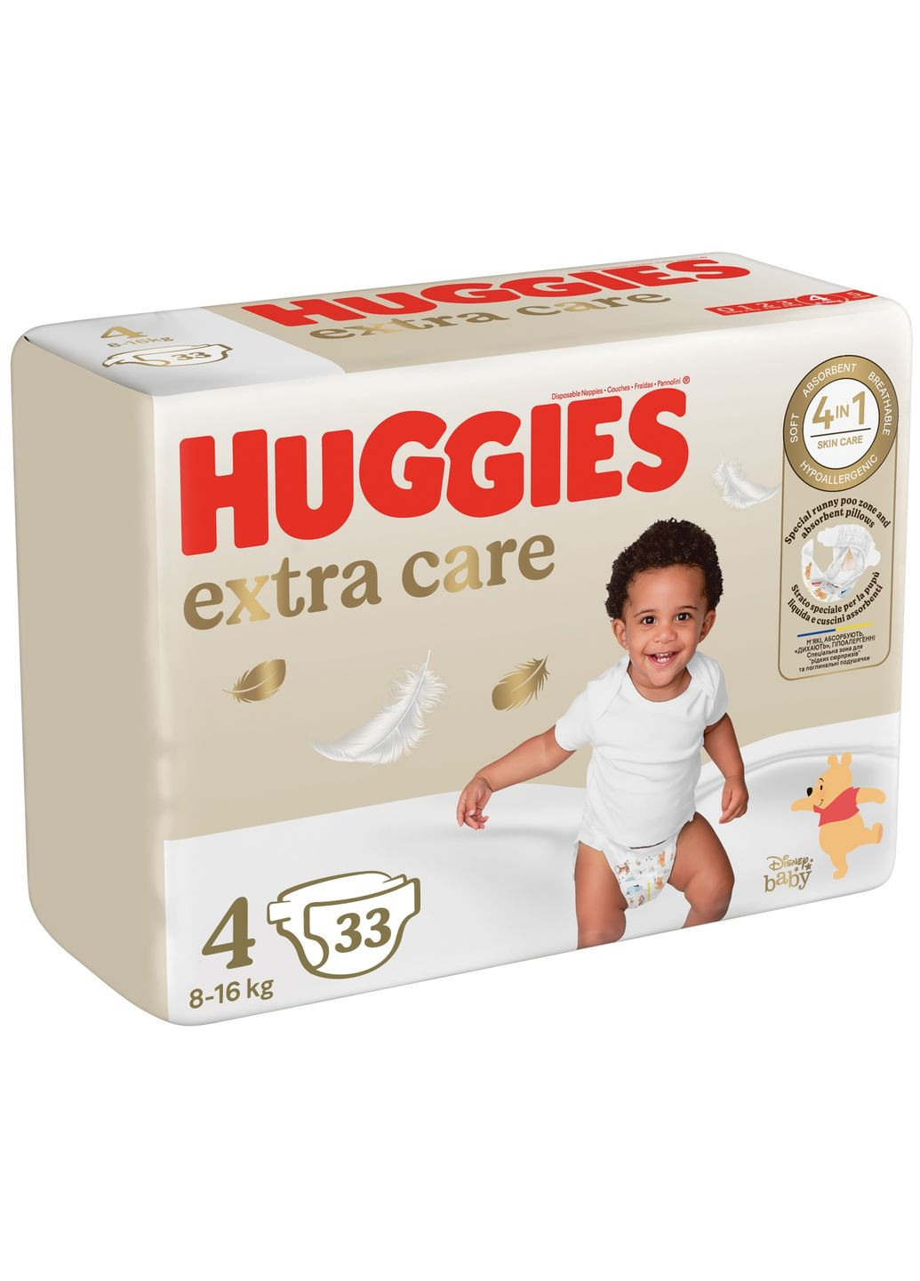 Підгузки на липучках Extra Care 4 (8-16 кг), 33 шт. Huggies (327223494)