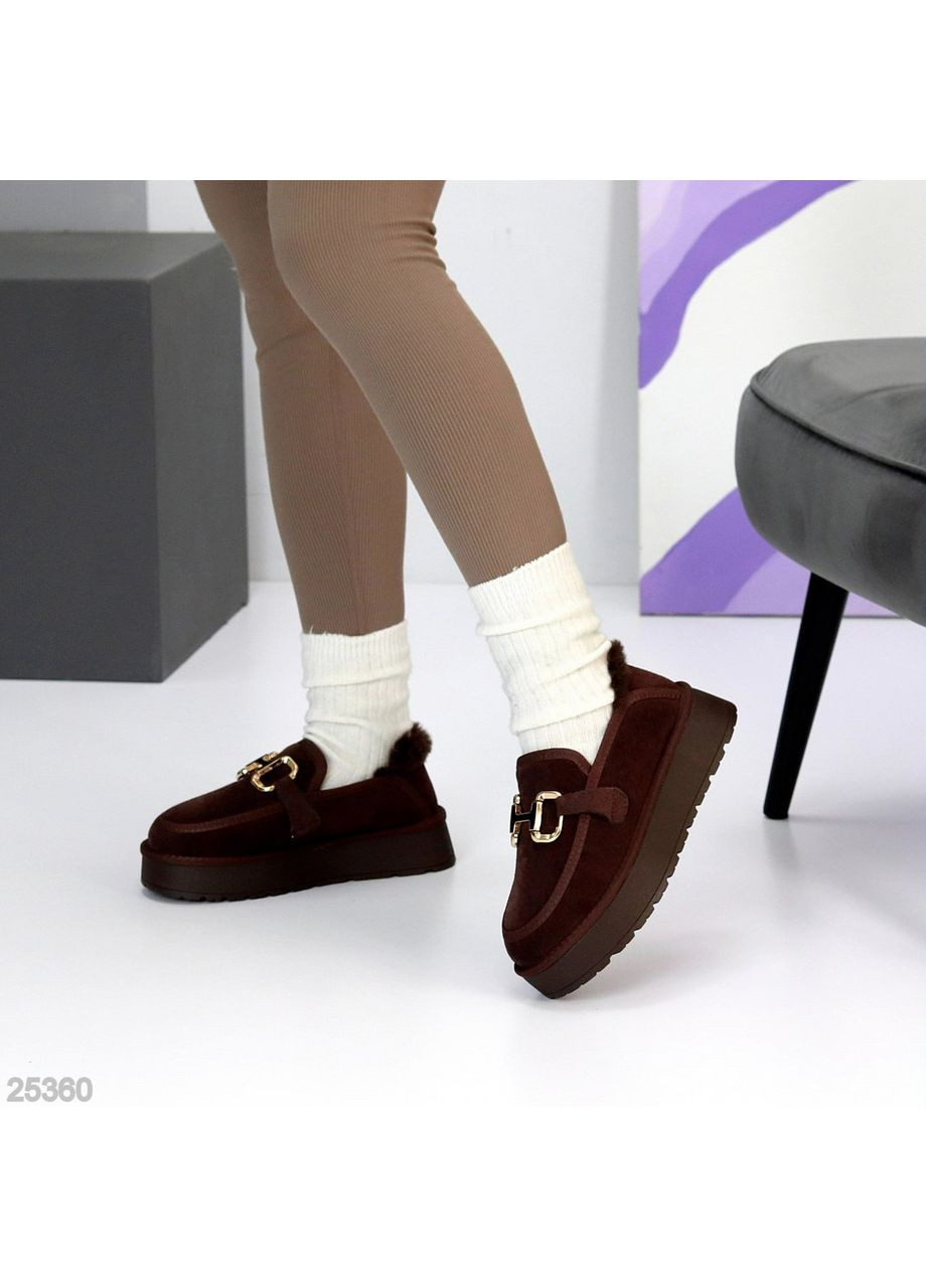 Автоледі Myriad з натуральної замші, шоколад, екохутро No Brand (360805944)