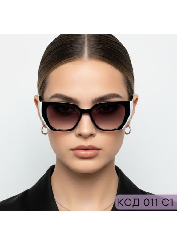 Женские тонированные очки, черный цвет, пластиковая оправа. Код 011 С1 +4.0 AD (365831272)