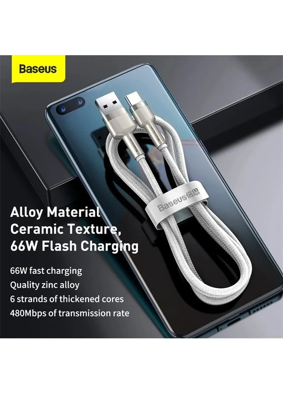 Кабель USB Type-A до Type-C Baseus Cafule 66W 1м Цинковий сплав Нейлон No Brand (402841396)