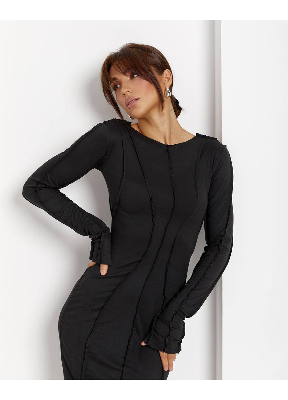 Чорна святковий, кежуал жіноча максі сукня силуетна Avanti однотонна