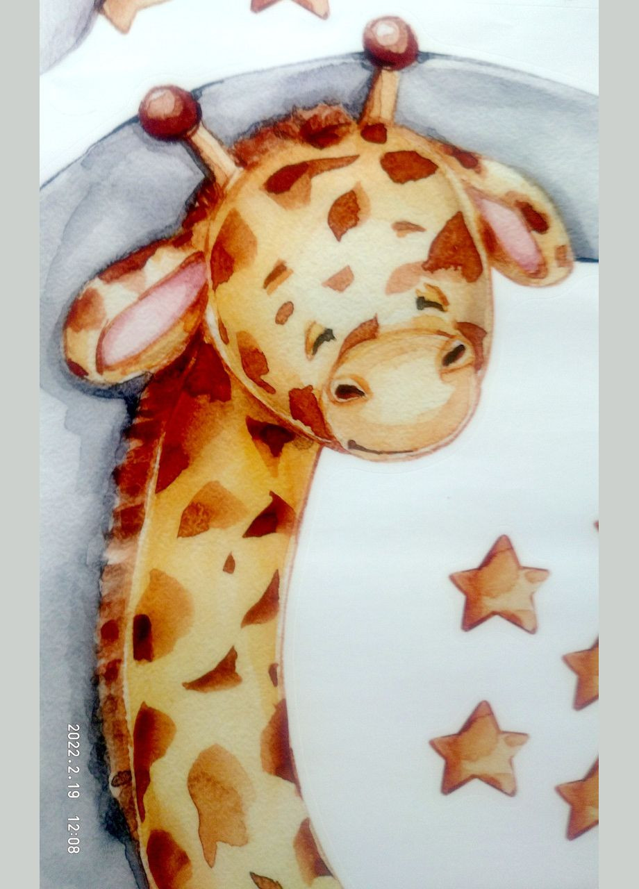 Вінілові наклейки на стіну Жирафик на місяці (лист 40 х 60 см) Б394-71 No Brand (302241957)