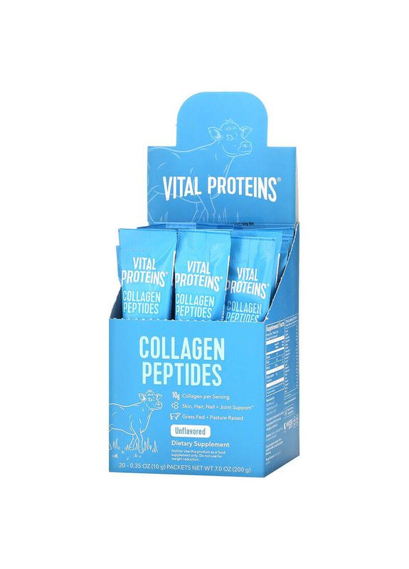 Пептиди колагену, Collagen Peptides,, без смаку, 20 пакетиків по 10 г Vital Proteins (364688889)