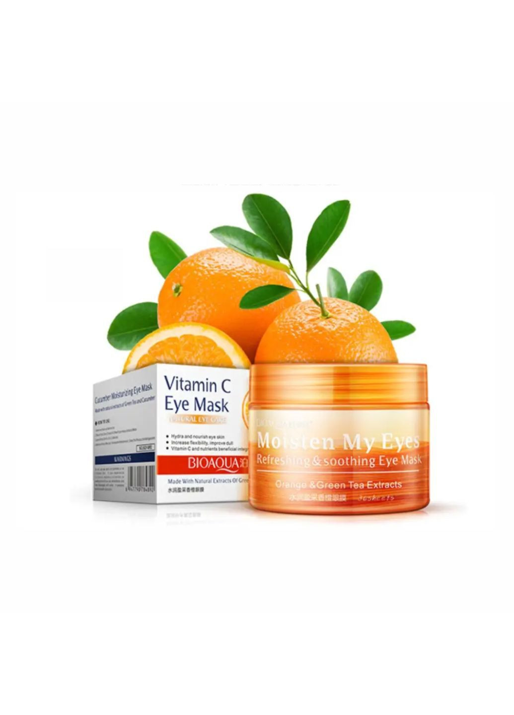 Тканинні патчі під очі з екстрактом апельсина і зеленого чаю Vitamin C Eye Mask, 36 шт Bioaqua (293246473)