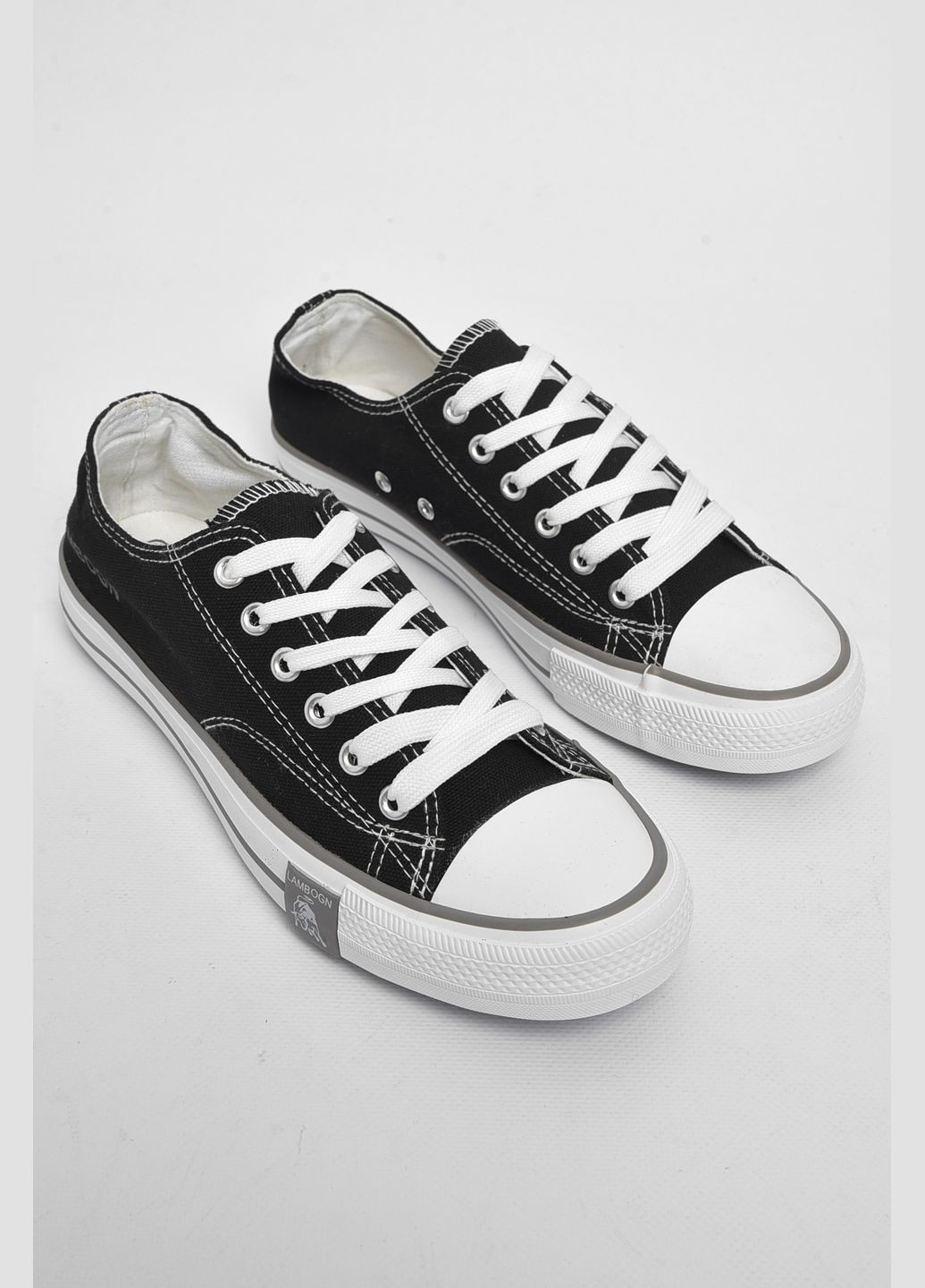 Чорні кеди чоловічі чорного кольору текстиль Let's Shop