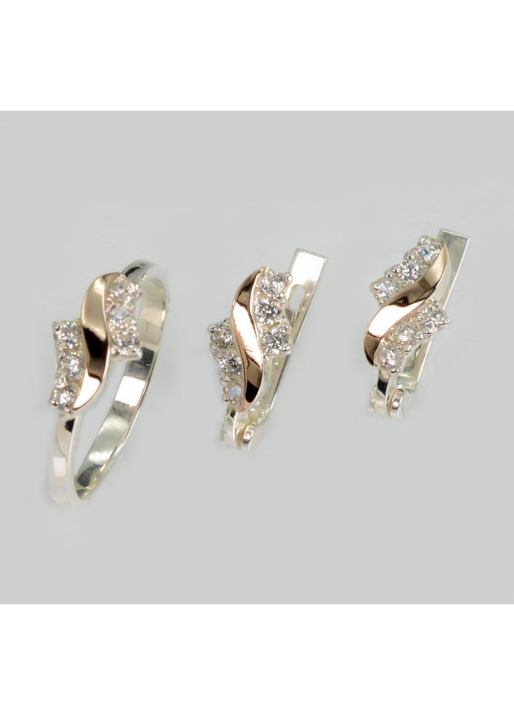 Срібний набір з золотими пластинами Silver Style (367112650)