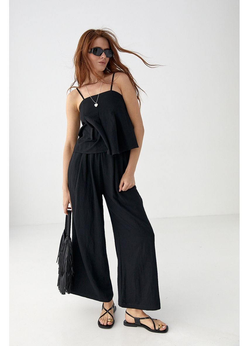 Літній костюм із брюками та топом на бретелях Lurex Костюм-двойка (370377306)