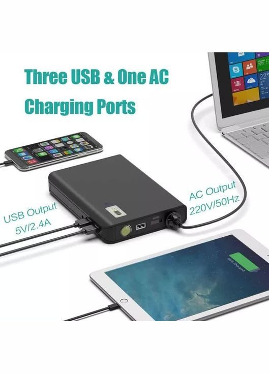 УМБ для ноутбука, телефона VHG KR881 24000 mAh 85 W AC Power Bank Black Portable (324068342)