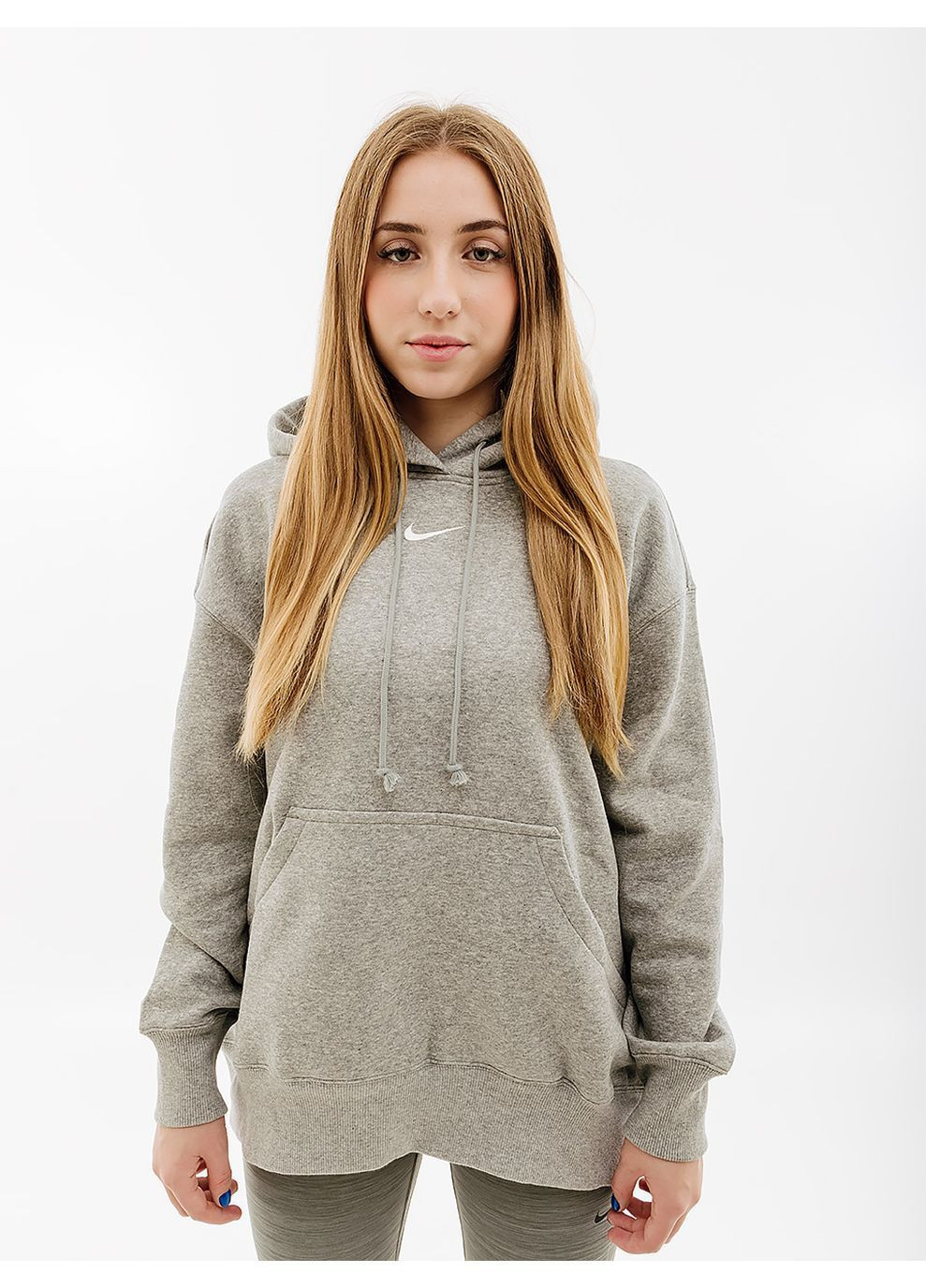 Женское Худи NS PHNX FLC OS PO HOODIE Серый Nike (282615806)