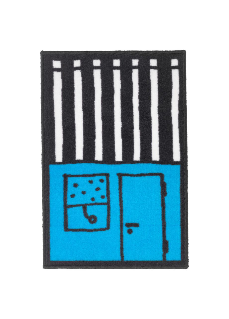 Килимок дитячий блакитний/чорний 5075 см IKEA (276195149)