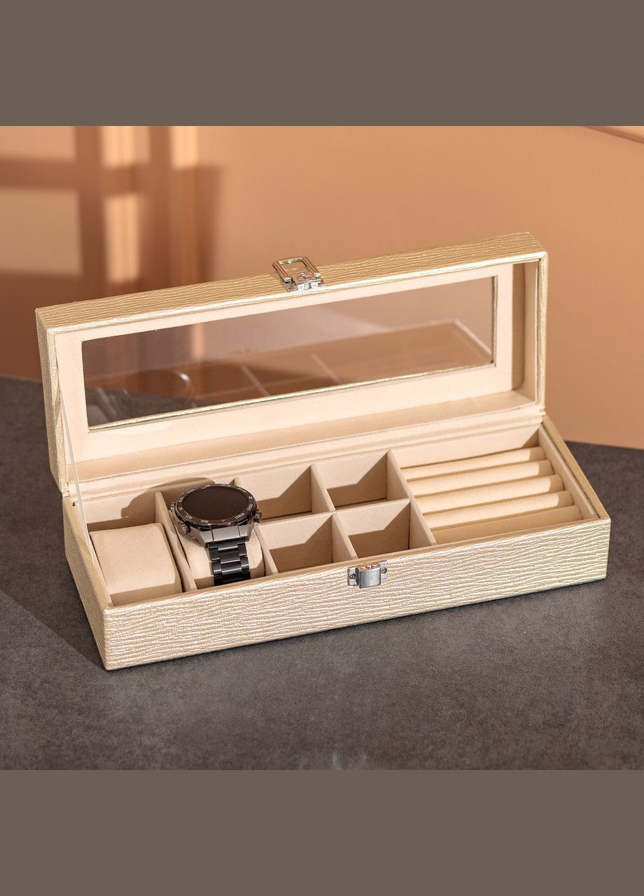 Скринька для прикрас із еко шкіри 31×11×8 см органайзер для ювелірних виробів HP-5-5BE Yiwu (353502884)