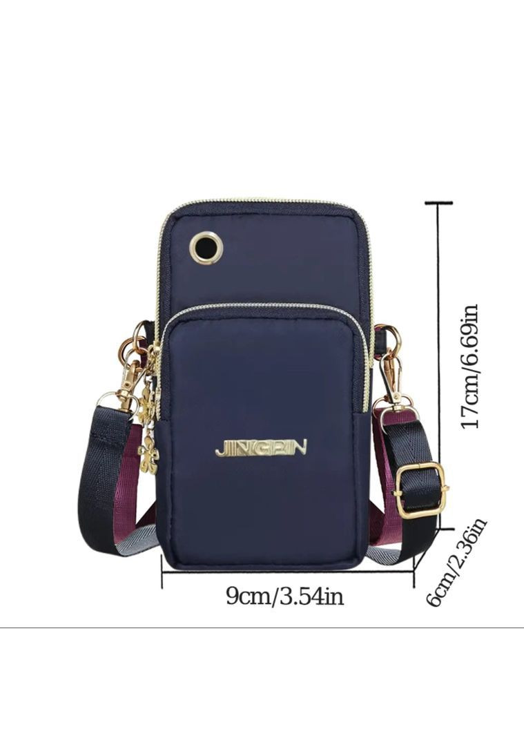 Сумочка кросс боди на шлейке синяя No Brand на блискавці (362441058)