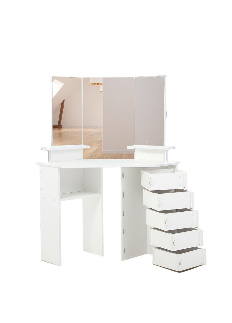 Туалетный столик TRIO угловой с зеркалом белый Chomik (362027936)