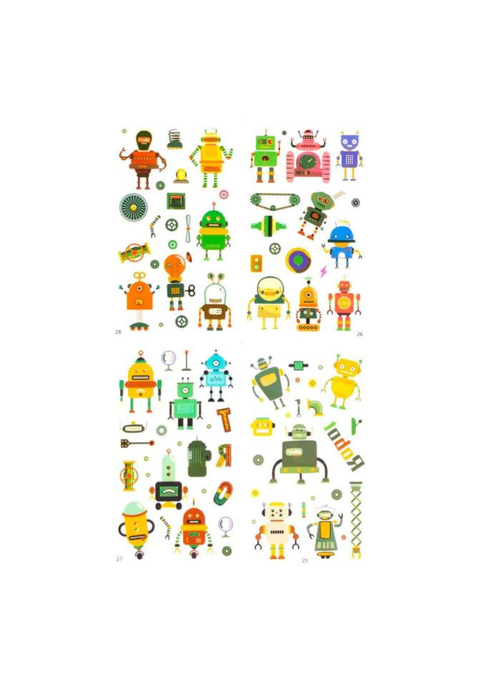 Набор детских временных тату «Роботы» tattoo-kids-mini-set-robots No Brand (330604158)