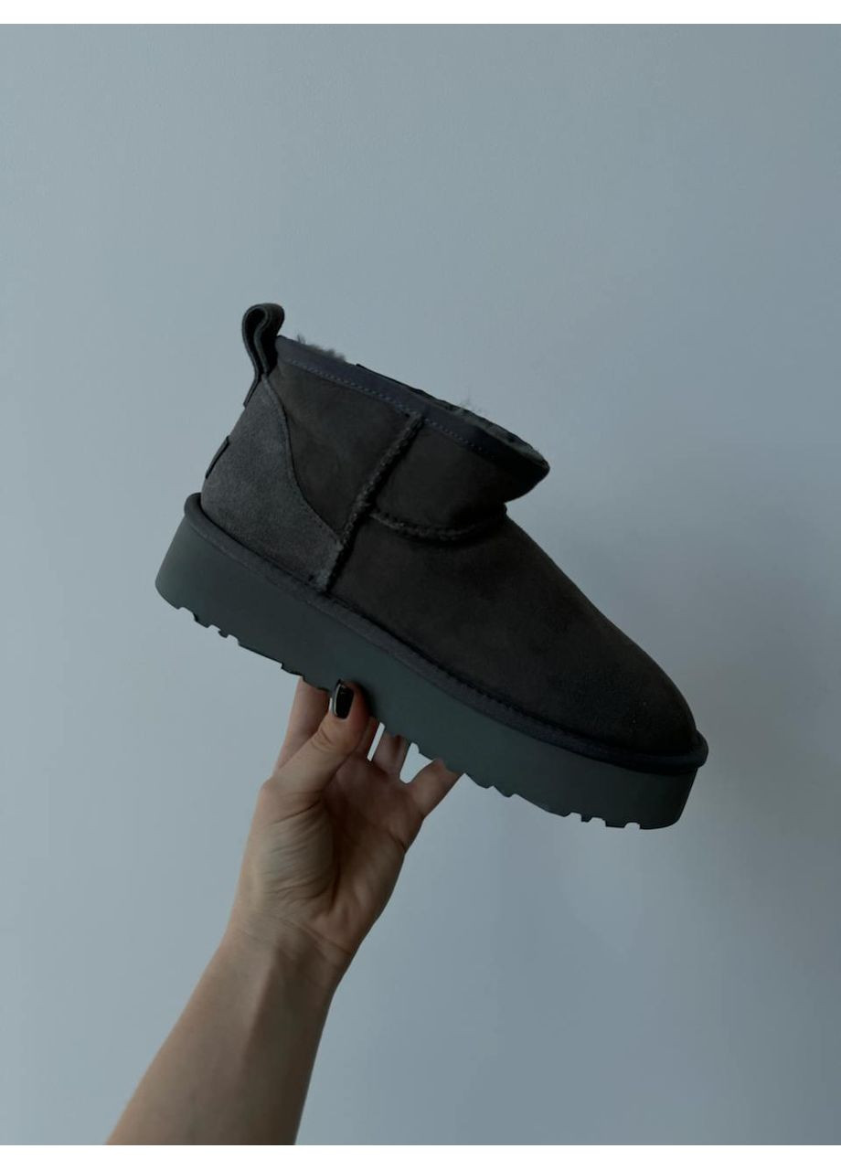 Уггі Чоловічі UGG Ultra Mini Platform Grey (Замша) (366320863)