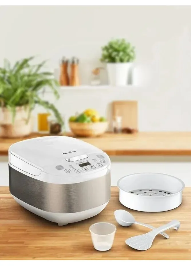 Мультиварка SimplyCook Plus, 750 Вт, 4-літрова чаша, електронне управління, метал і пластик, білий колір. Moulinex (393467646)