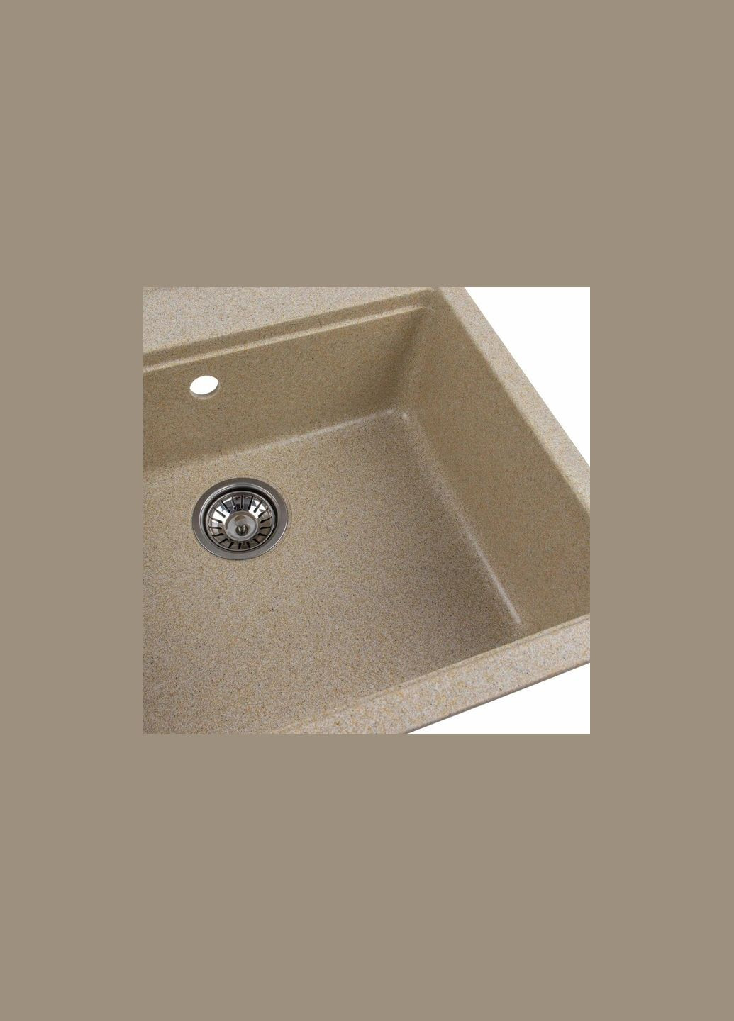 Кухонная мойка 5751 NIKA гранитная глянцевая с креплением, 57x51 см, Бежевая (000031357) Platinum (302392458)