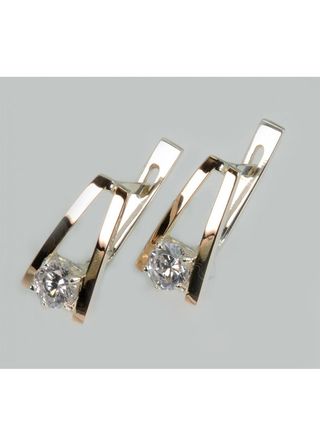 Серебряные серьги с напайками из золота Silver Style (366814258)