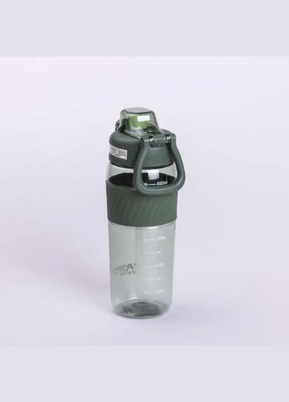 Бутылка для воды 600 мл бутылка в школу для тренировок с трубочкой и ручкой 22 см Зеленая HP-14-42GR Yiwu (326177829)