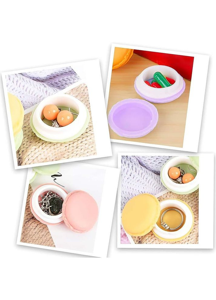 Мини коробочка органайзер для украшений в виде макаруна желтая(IY0002_1) No Brand (327416702)