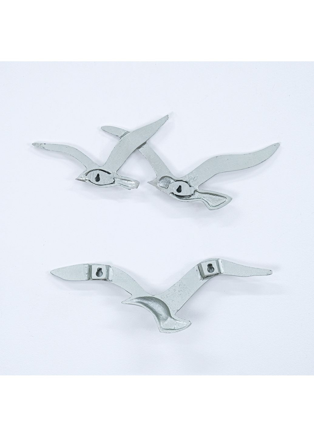 Набор 2 шт. настенный декор Чайки серебро w35см (1014713) Гранд Презент (381558833)