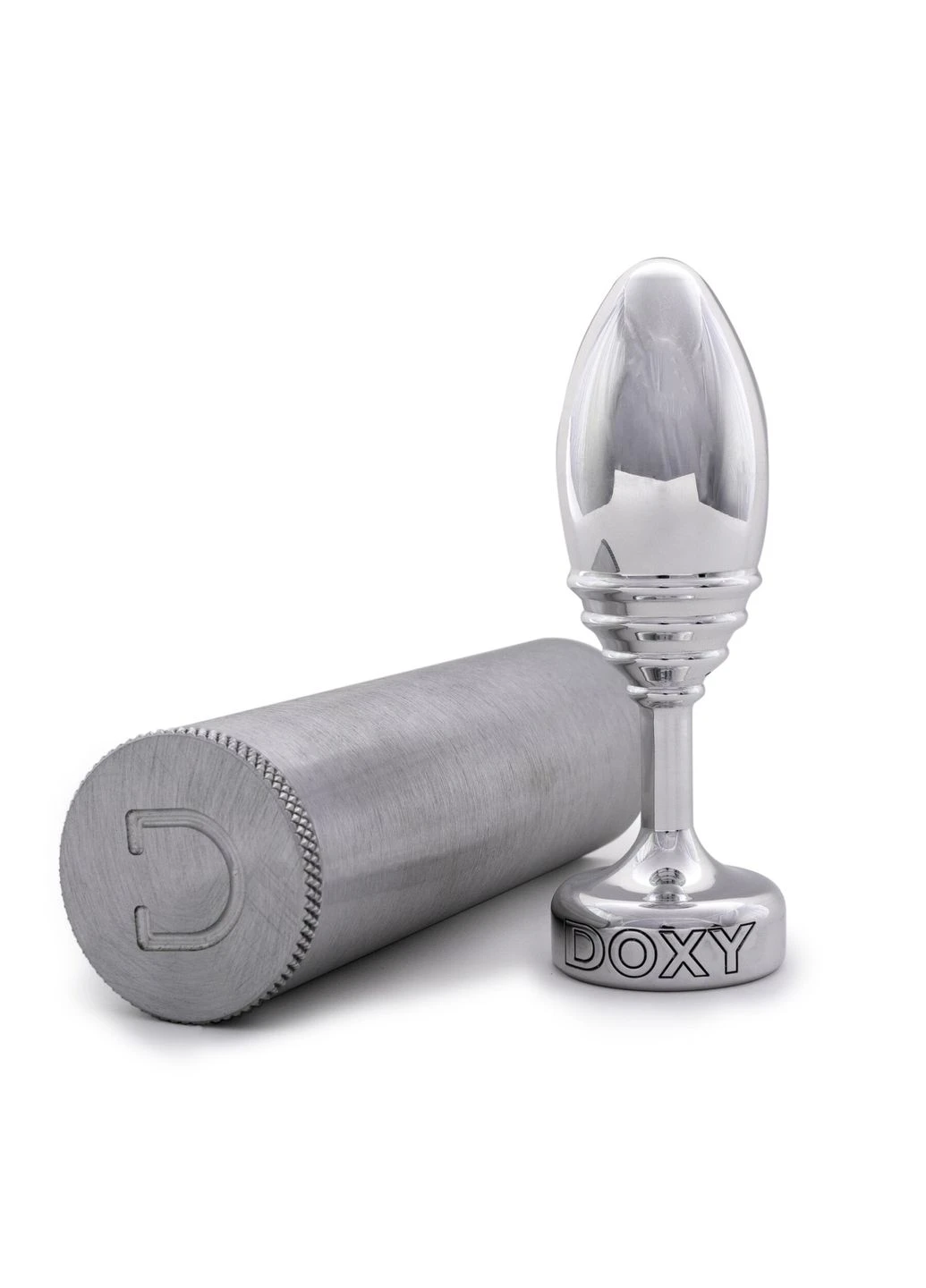 Металлическая анальная пробка Butt Plug RIBBED, ребристая, диаметр 3,3 см Doxy (395734237)