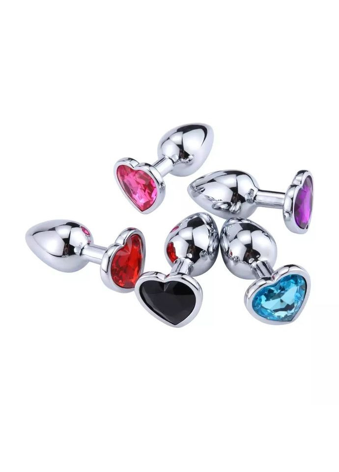 Анальная пробка в форме сердца S с фиолетовым стразом в чехле с лубрикантом Шоколад No Brand (340914590)