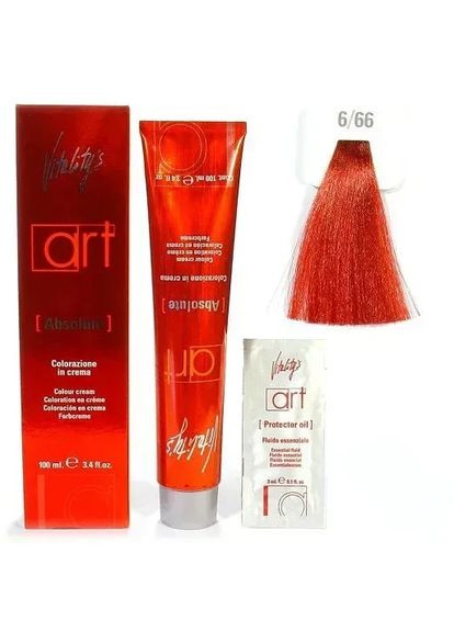 Крем-краска для волос с масляным коктейлем Art Absolute Hair Color Cream 6/66 Красный насыщенный темный блонд 100 мл Vitality`s (373258381)