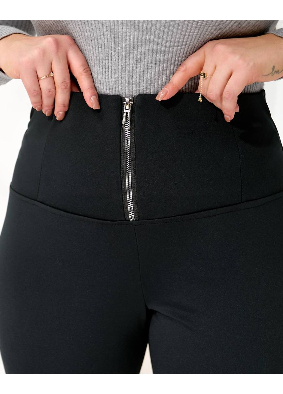 Лосины 5477 трикотаж на флисе, высокая талия на молнии Україна (367683462)