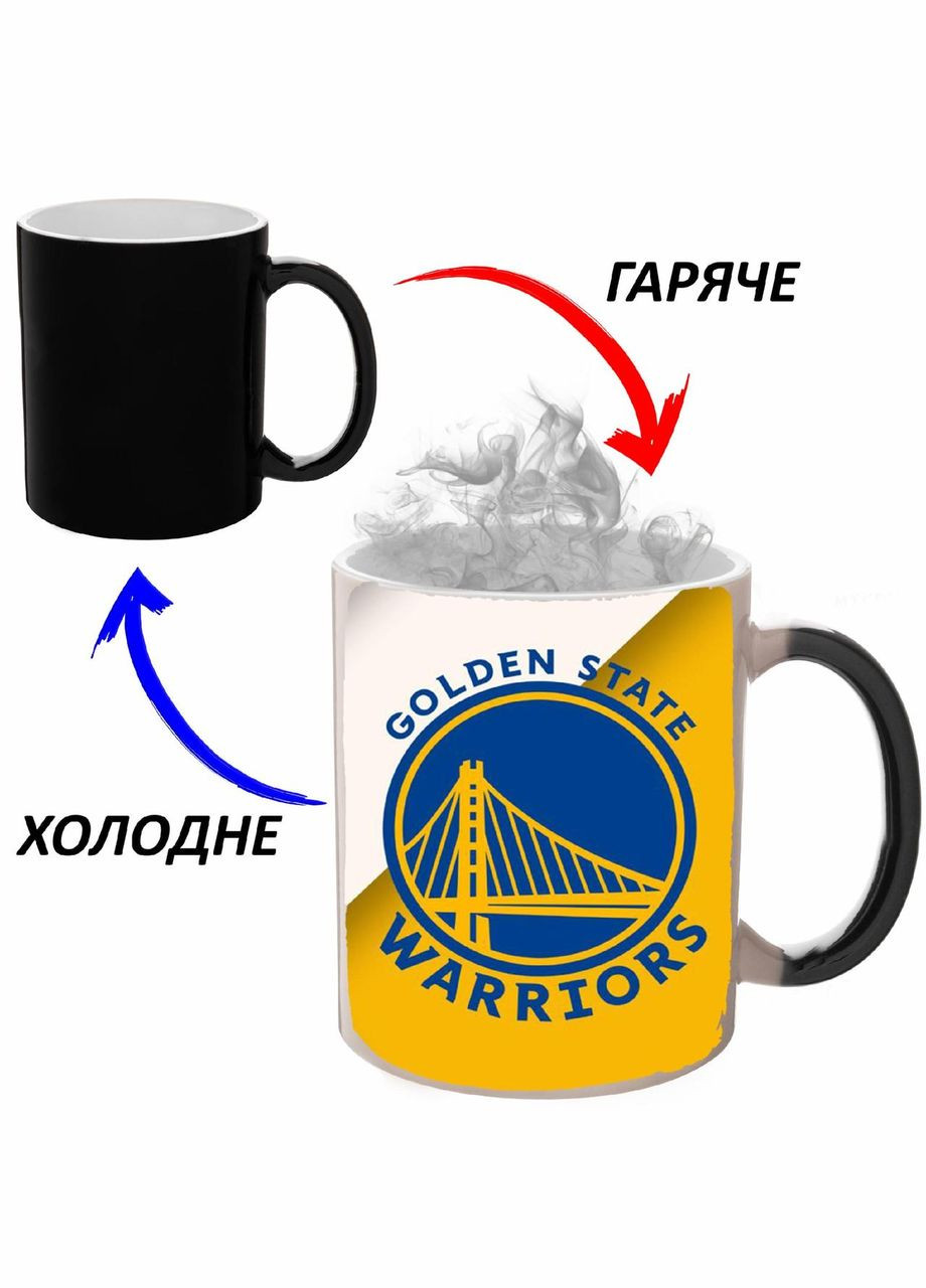 Чашка хамелон (кухоль, горнятко) Golden State Warriors (Баскетбольна команда) #018 Чорна 330 мл No Brand (323470664)