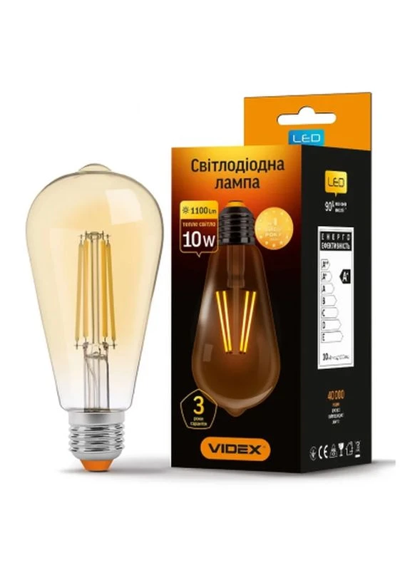 Лампочка Filament ST64FA 10W E27 2200K бронза (VL-ST64FA-10272) Videx (396897789)