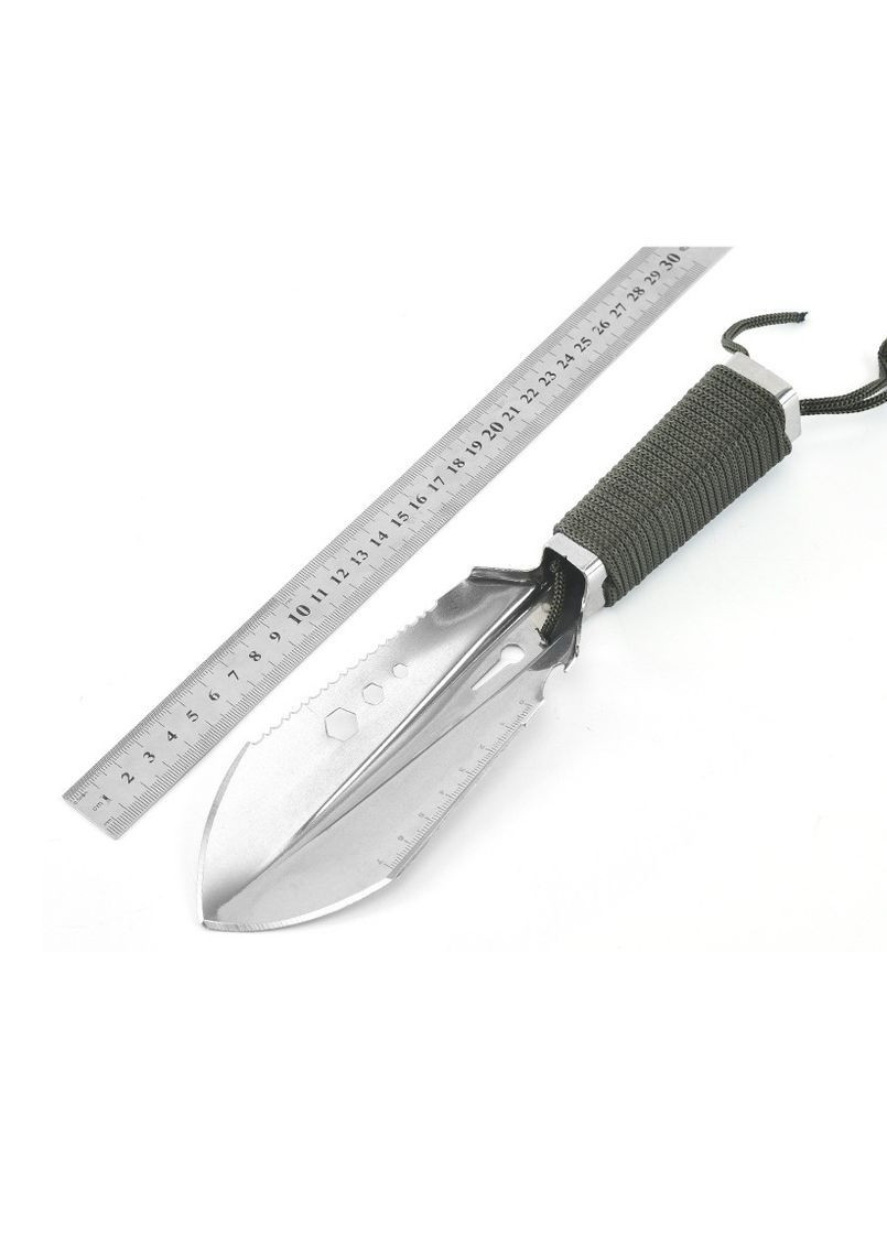 Многофункциональная туристическая лопата 7 в 1 с пилой, ножом, открывалкой и шестигранниками нержавеющая сталь No Brand (370287181)