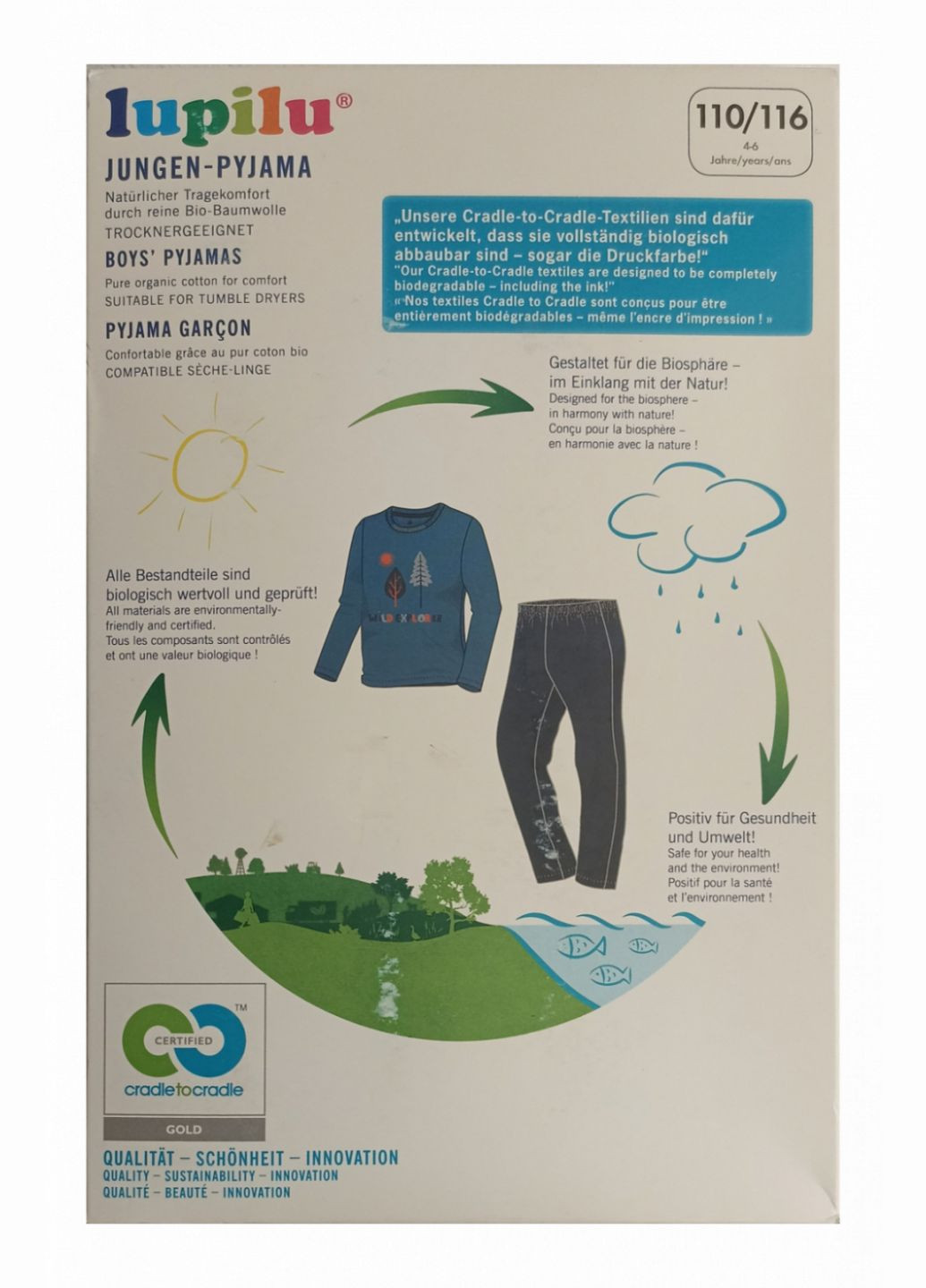 Синя піжама (лонгслів і штани) для хлопчика lidl 308594 синій Lupilu