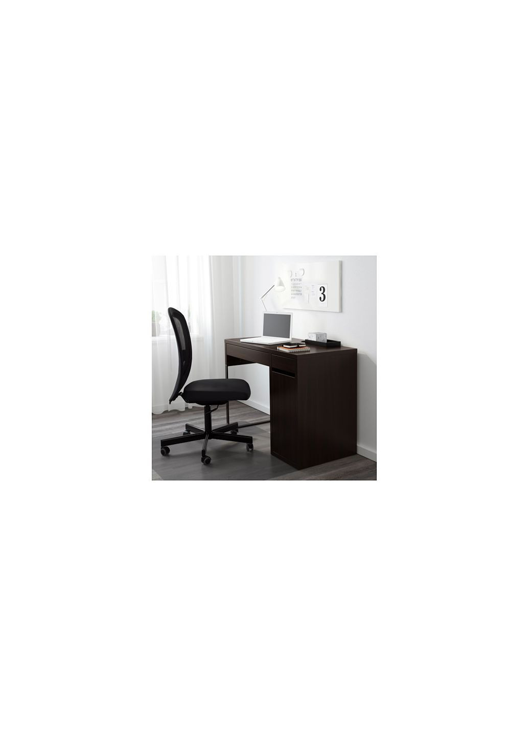 Робочий стіл з тумбою чорнокоричневий IKEA (272149849)