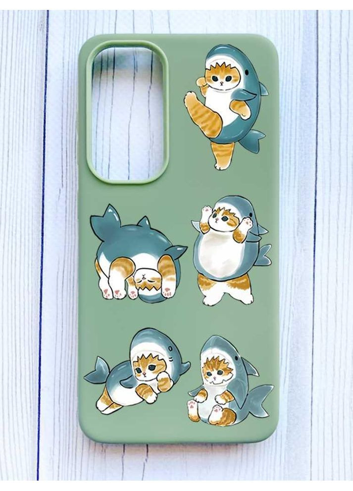 Матовий оливковий чохол на Samsung Galaxy S24 Котики акули (принт 381) Creative (355391765)
