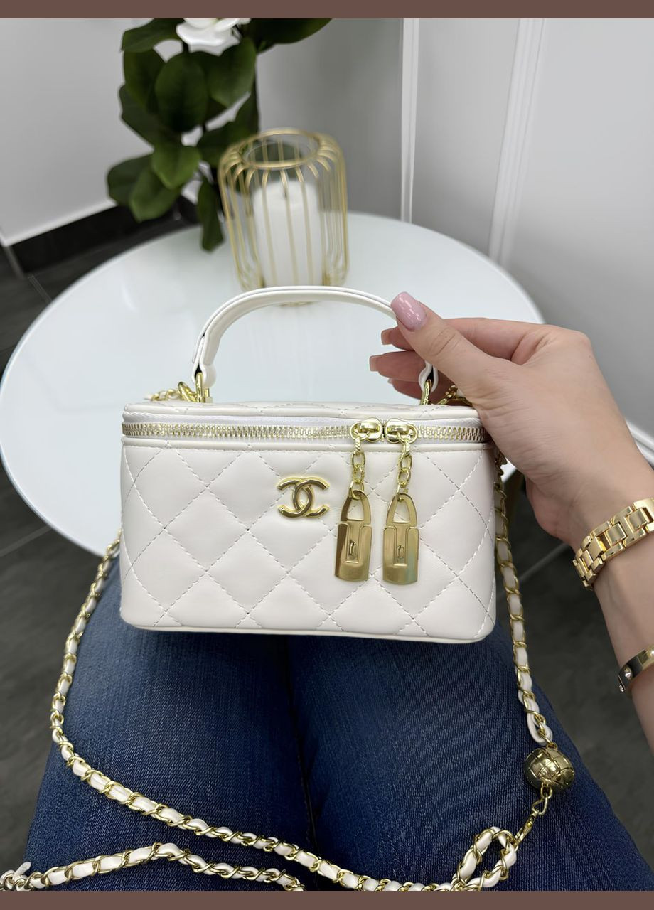 Сумка Chanel Classic Black Lambskin белый No Brand (333346844)