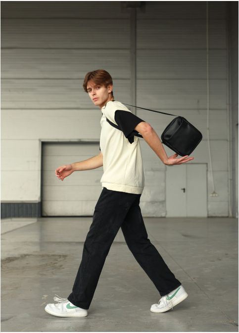 Сумка мессенджер черная из экокожи унисекс (R-70220001m-VS) Sambag (302450226)