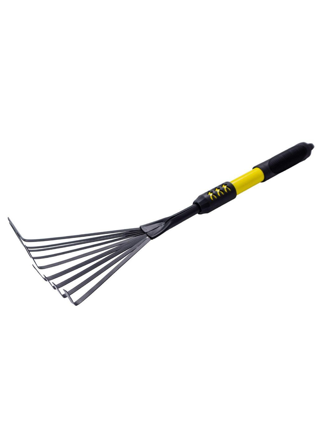 Грабли веерные антикоррозийные для уборки сада 160 мм 9 зубьев с резиновой ручкой Mastertool (335400383)