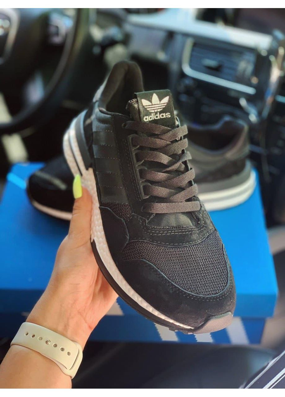 Чорні Осінні кросівки чоловічі adidas zx 500 black white 3 адідас zx 500 No Brand