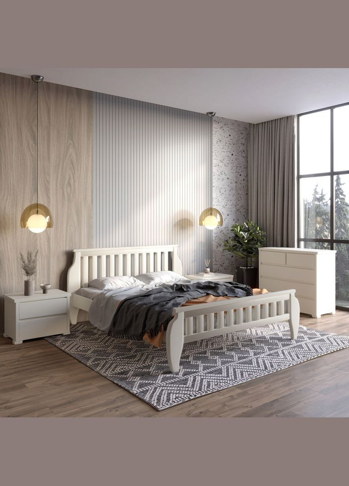 Односпальне дерев'яне ліжко Прага (S0505Y30R) 90х200 см (MBG-7068) Mebigrand (366085096)