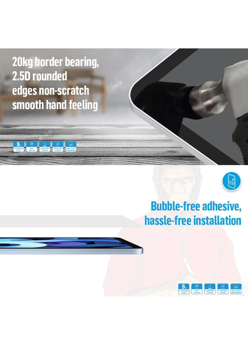 Защитное стекло Blueo HD для Apple iPad Pro 11" (2018-2022) / Air 10.9"(2020) (2022) Epik (294207388)