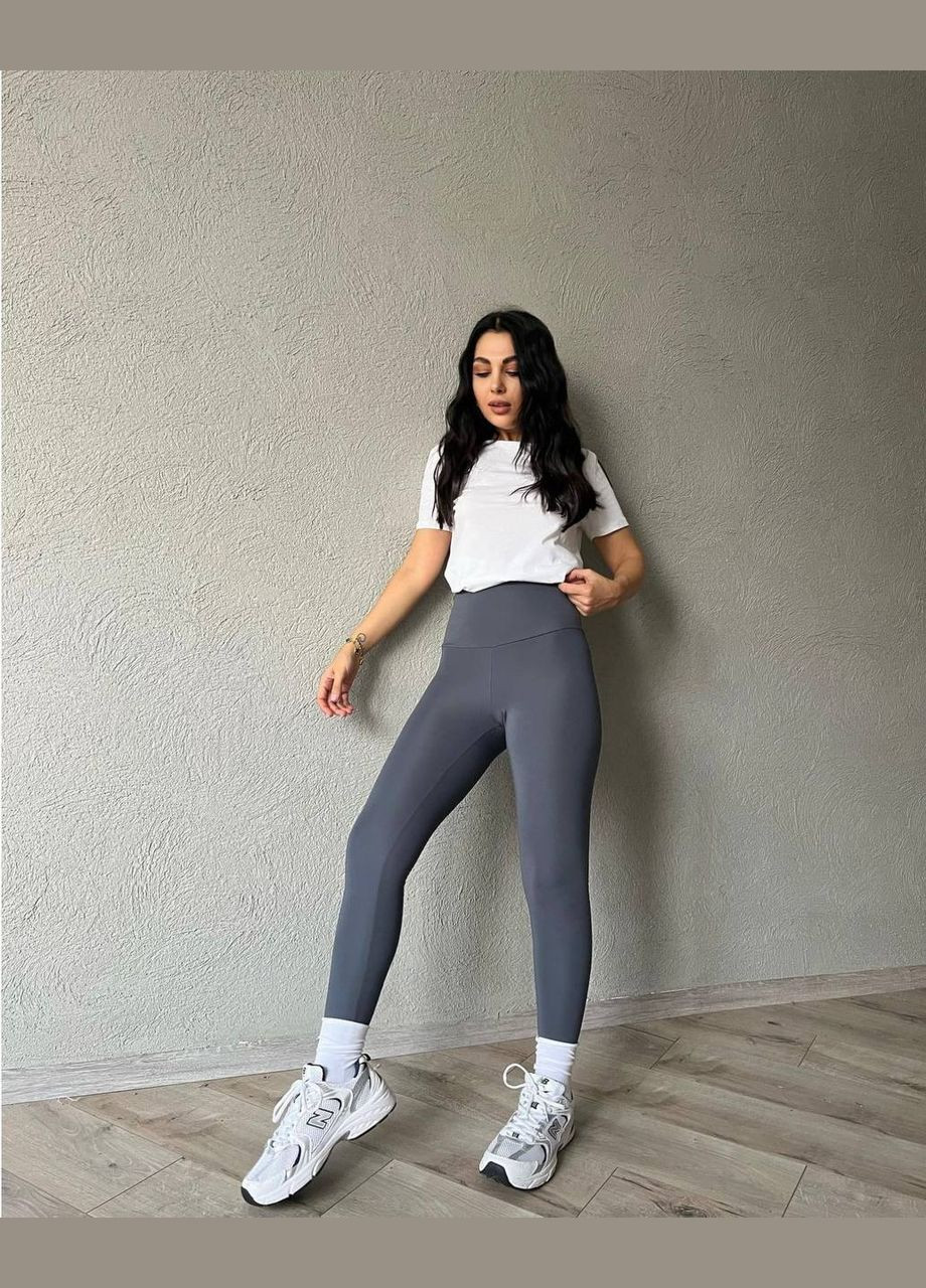 Лосины базовые с высокой посадкой и утяжкой, микродайвинг No Brand (332312421)