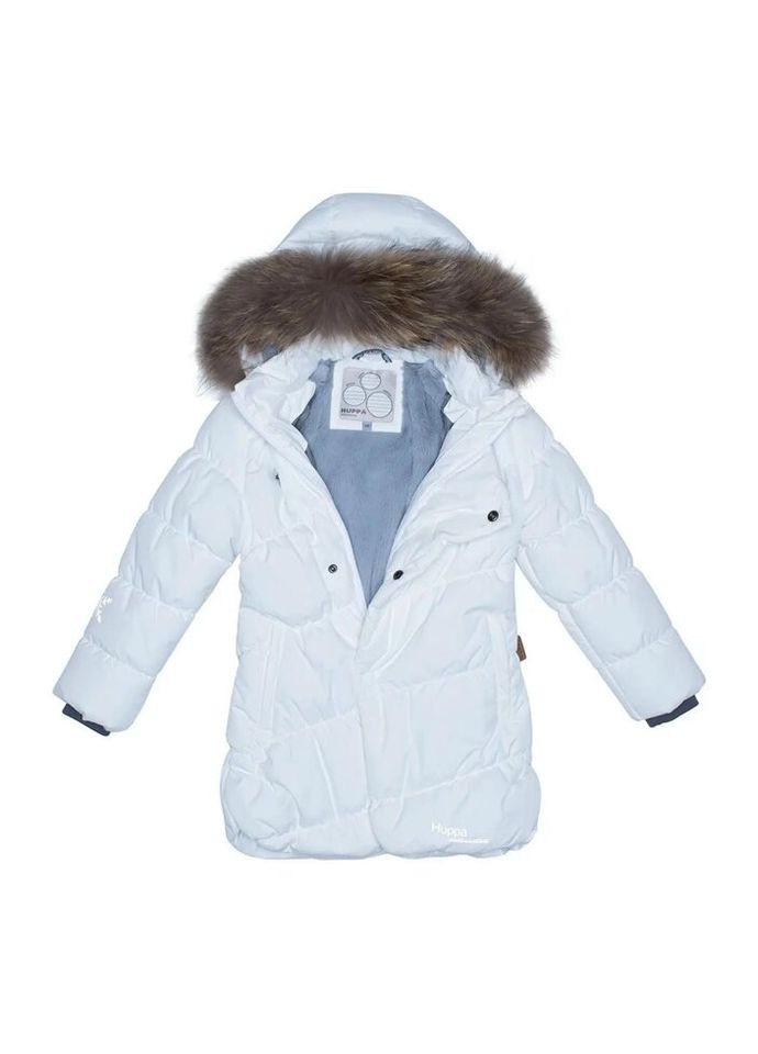Белая зимняя куртка rosa 1 17910130 белый 140 (4741468581859) Huppa