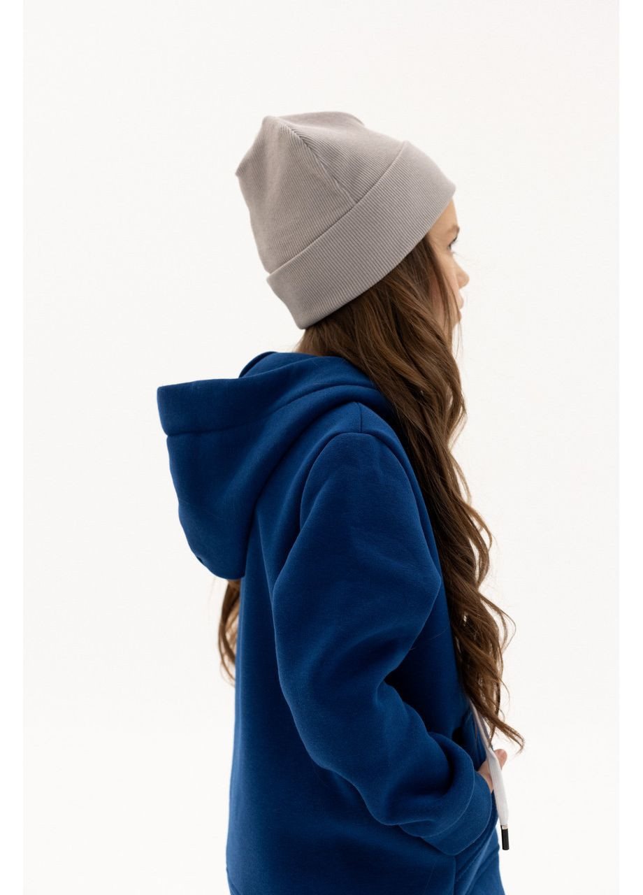 Синий зимний спортивный детский костюм на флисе зимний утепленный унисекс 110-140 см. трехнить зима No Brand