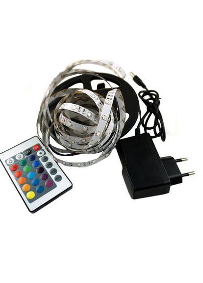 Світлодіодна RGB-стрічка SMD 6060 5 м 12 V IP20 RGB (VST-6060120600-RGB) з пультом і блоком живлення Venom (306447786)