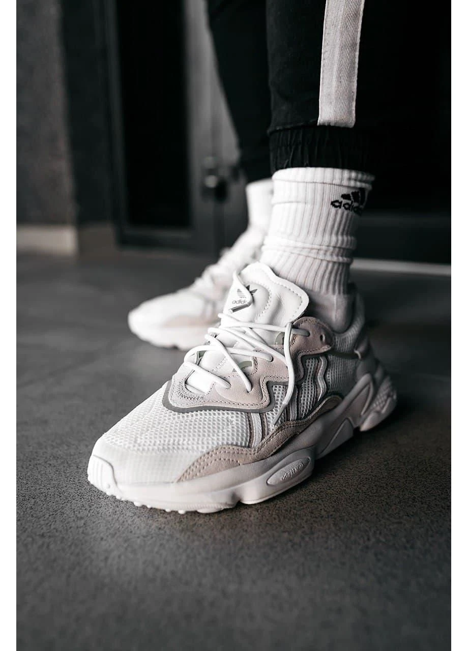 Белые демисезонные кроссовки мужские adidas ozweego adiprene pride beige white 2 адидас озвиго белые No Brand