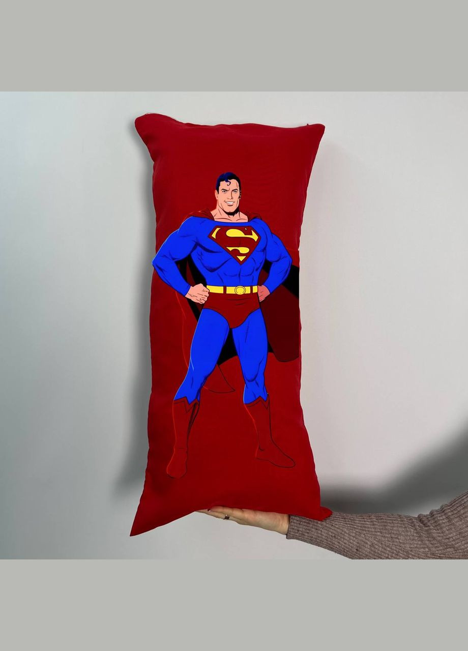 Подушка з принтом габардинова Супермен, червона 35х75 (624) Hand Made (350942188)