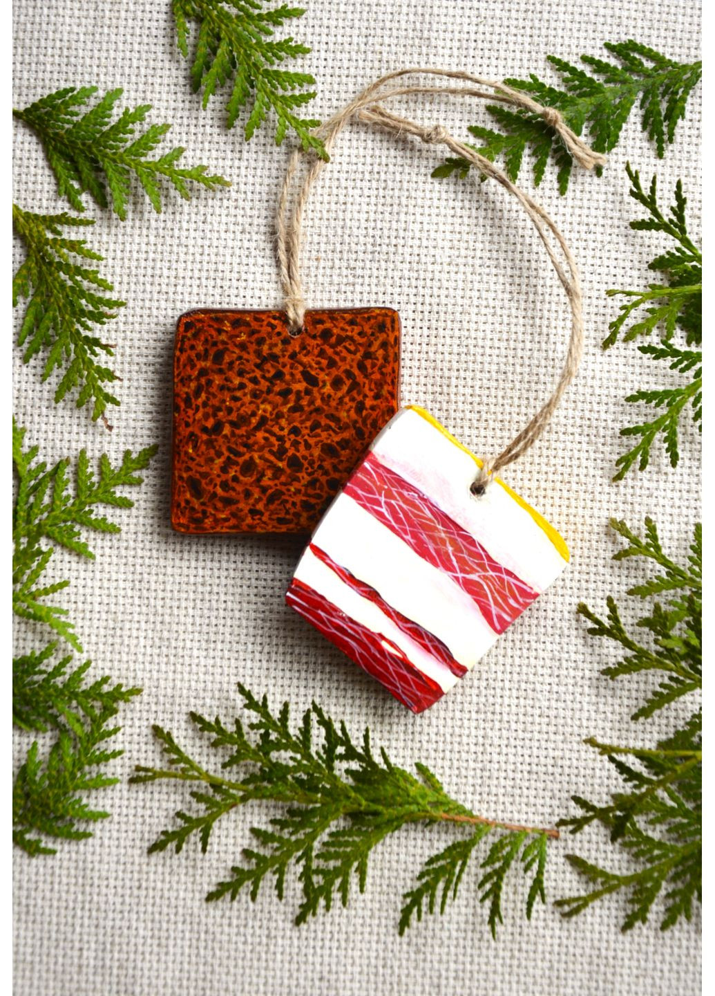 Набір Дерев'яних підвісок - сувенір "Хліб і бочок" Lucy Kozyra (369407804)